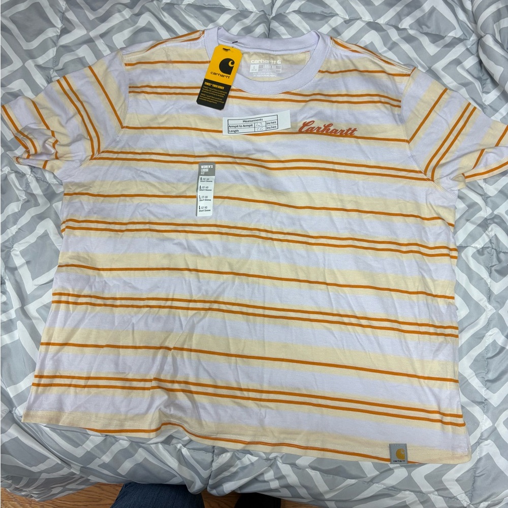 Carhartt Women's TENCEL™ Fiber Series Loose Fit Short-Sleeve Striped T-Shirt NWT